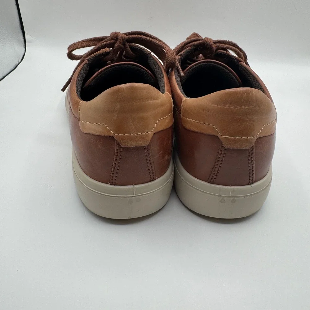 ECCO Soft 7 Sneakers Mens 43 Brown Leather Low Top Lace Up Casual Shoes